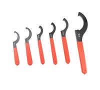 Juego de 6 llaves de gancho de acero de alto carbono para cubierta de sistemas de agua y cierre circular con mango antideslizante