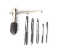 Juego de 6 llaves de mango en T, herramientas de precisión inoxidables M3 M4 M5 M6 M8 Soporte de grifo ajustable Multi Material Uso Llave de grifo de aluminio Herramienta de procesamiento