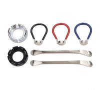 Juego de 6 llaves de radios de acero inoxidable con herramienta de trazado de 8 vías para ajuste de rueda de bicicleta de 10G a 15G, diseño portátil