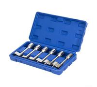 Juego de 6 llaves de tubo de inyector tipo L para desconexión de línea de combustible: 12 mm, 14 mm, 16 mm, 17 mm, 18 mm, 19 mm con accionamiento de 1/2 pulgada, construcción de metal,