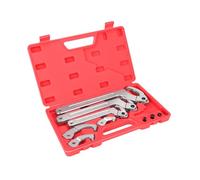 Juego de 6 llaves inglesas de alta resistencia ajustables en C para equipos de fontanería residencial comercial, herramienta de extracción de cubierta de medidor de agua