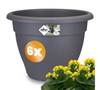 Juego de 6 macetas antracita 38x28cm 17L