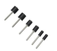 Juego de 6 mandril de goma de 1/8 pulgadas para herramientas giratorias, 12,7 mm, 6,35 mm, 9,5 mm de diámetro, pulido y acabado para madera y fibra de vidrio