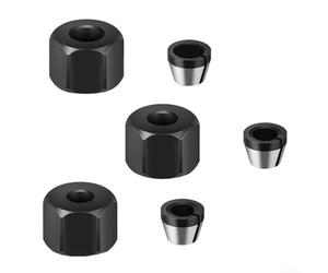 Juego de 6 mandriles de pinza de enrutador para máquina de corte de grabado/1/4 pulgadas, 6 mm, 6,35 mm, 8 mm, kit convertidor de bujes de metal para fresadoras de madera y fresadoras