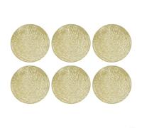 Juego de 6 manteles de mesa de PVC con diseño circular hueco para un toque de elegancia en cada comida (dorado)