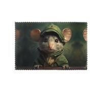 Juego de 6 manteles individuales a prueba de aceite y aislantes del calor con diseño de cornudo de WZYWHJ Little Mouse