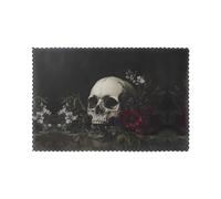 Juego de 6 manteles individuales a prueba de aceite y aislantes del calor, platos de comedor impresos WZYWHJ Skeletons in the dead flowers