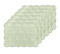 Juego de 6 manteles individuales acolchados, 18 x 13 pulgadas, juego de 6 manteles individuales de algodón 100 % lavable, para cocina y mesa de comedor, suaves y fáciles de limpiar (flor triturada
