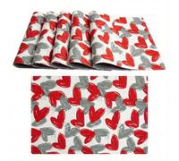 Juego de 6 manteles individuales americanos lavables de 100% algodón, manteles individuales para desayuno americano de estilo mayólica, 45 x 30 cm con diferentes decoraciones y colores