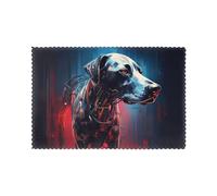Juego de 6 manteles individuales con diseño de perro futurista, manteles individuales rectangulares de 12 x 18 pulgadas para fiestas, cocinas y fiestas