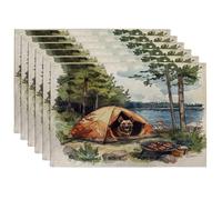Juego de 6 manteles individuales con diseño de perro malinois belga de primavera, 12 x 18 pulgadas, tienda de campaña para barbacoa, 6 manteles lavables para comedor en casa, fiesta de mascotas