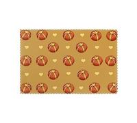 Juego de 6 manteles individuales de 12 x 18 pulgadas con estampado de pan con mantequilla YYHHAOFA - Grueso, resistente, para comedor, cocina, hotel, hogar y decoración de banquetes