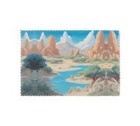 Juego de 6 manteles individuales de 30,5 x 45,7 cm con estampado de YYHHAOFA Oasis in the Desert - Grueso, resistente, para comedor, cocina, hotel, hogar y decoración de banquetes