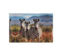 Juego de 6 manteles individuales de 30,5 x 45,7 cm, diseño de cebras de YYHHAOFA en Sudáfrica, gruesos, resistentes, para comedor, cocina, hotel, hogar y decoración de banquetes