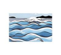 Juego de 6 manteles individuales de 30,5 x 45,7 cm, diseño de olas de YYHHAOFA Lapping at the Rocks, gruesos, resistentes, para comedor, cocina, hotel, hogar y decoración de banquetes