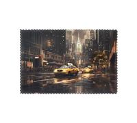 Juego de 6 manteles individuales de 30,5 x 45,7 cm, diseño de YYHHAOFA Nueva York, gruesos, resistentes, para decoración de comedor, cocina, hotel, hogar y banquetes