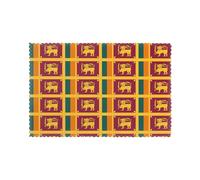 Juego de 6 manteles individuales de Navidad con la bandera de Sri Lanka, lavables resistentes al calor, regalo para mesa de comedor y cocina