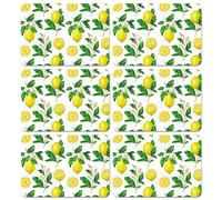 Juego de 6 manteles Individuales de plástico para Verano, diseño de Limonada Amarilla, Lavable, Vinilo, rústico, decoración de Mesa para Interiores y Exteriores, Fiesta, Cocina, Comedor