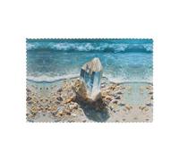 Juego de 6 manteles individuales para mesa de comedor, 30,5 x 45,7 cm, cristales de VVXBHGR junto al mar, para hotel, banquete familiar