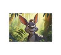 Juego de 6 manteles individuales para mesa de comedor, 30,5 x 45,7 cm, estampado AKGFFDS Donkey in the Jungle, para hotel, banquete familiar