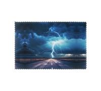 Juego de 6 manteles individuales para mesa de comedor, diseño de relámpago WHJDPP en un banquete familiar de hotel