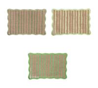 Juego de 6 manteles Individuales rectangulares de Yute y Papel, Borde Ondulado, 43,5 x 29 cm, Shades of Greenery