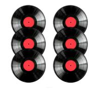 Juego de 6 manteles individuales redondos de fieltro natural de 33 cm