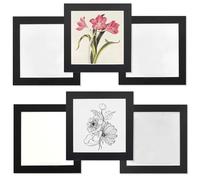 Juego de 6 marcos de fotos para collage de 8 x 8 pulgadas, marcos coloridos adhesivos para obras de arte, no necesita clavos, montaje en pared, gran marco cuadrado para oficina, hogar, sala de estar,