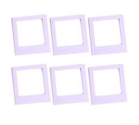 Juego de 6 marcos magnéticos para fotos cuadradas Instax y tarjetas fotográficas K, material acrílico para mostrar imágenes en superficies metálicas como refrigeradores (morado)