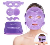 Juego de 6 mascarillas frías de gel para ojeras e hinchazón, 6 compresas frías de gel para cara, ojos, dolor de muelas y lesiones, reutilizables, forro de felpa suave, compresa fría, bolsa fría