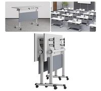Juego de 6 mesas de conferencias plegables rectangulares para oficina, seminario sobre ruedas, versátiles muebles para sala de juntas y aulas, 180 cm