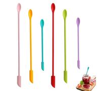 Juego de 6 Mini Espátulas de Silicona Pequeñas Espátulas Maquillaje Multicolor Espátula Última Gota para Frascos Mermelada,Frascos Cosméticos