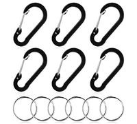 Juego de 6 mini mosquetones con forma de D para camping, pesca, senderismo o viajes