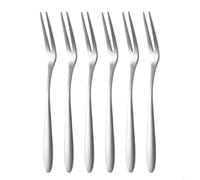 Juego de 6 mini tenedores de acero inoxidable para frutas, postres, sushi, aperitivos, púas de fiesta, utensilios de degustación de alimentos, tenedores de cóctel, herramientas reutilizables para