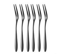 Juego de 6 mini tenedores de acero inoxidable para frutas, postres, sushi, aperitivos, púas de fiesta, utensilios de degustación de alimentos, tenedores de cóctel, herramientas reutilizables para