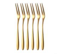 Juego de 6 mini tenedores de acero inoxidable para frutas, postres, sushi, aperitivos, púas de fiesta, utensilios de degustación de alimentos, tenedores de cóctel, herramientas reutilizables para
