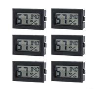 Juego de 6 mini termómetros digitales con sensores de humedad para gestión del clima interior en hogares oficinas y áreas de almacenamiento