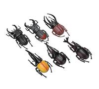 Juego de 6 Modelos de Insectos Escarabajo de Halloween, Juguete Espeluznante No Tóxico para Asustar a Amigos, Adorno de Jardín o Decoración de Halloween, PVC Dorado/Negro como Se Muestra en