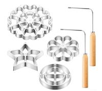 Juego de 6 moldes de hierro rosetón y asas para hornear bunuelos tradicionales y varias formas de galletas en cocinas domésticas