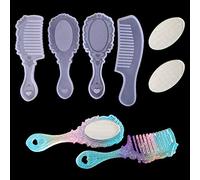 Juego de 6 moldes de resina de silicona para peinar el cabello y espejo de vestir, para bricolaje, resina epoxi, fundición, joyería, manualidades, moldes