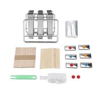 Juego de 6 moldes para helado de acero inoxidable, herramienta de cocina duradera para paletas heladas caseras, fabricante de postres, uso industrial en el hogar, Plata (Doble ranura de cabeza