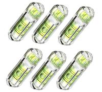 Juego de 6 niveles de burbuja de inclinación panorámica para medición y alineación de horizontes, niveles acrílicos tipo T, 29 x 9 x 7 mm, verde/amarillo