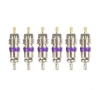 Juego de 6 núcleos de válvula de metal morado para sistemas R134a compatibles con BMW para Mini Rover y para unidades Mercedes AC, parte de control de flujo de refrigeración eficiente
