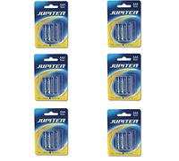 Juego de 6 Packs de 4 Pilas AAA, r03, 1,5 v júpiter Ideal para el hogar. Set de 24 Pilas no Recargables, para una Gran Diversidad de Productos. 24 Pilas AAA para Diferentes aparatos electronicos