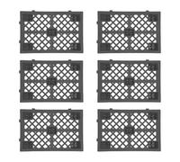 Juego de 6 paletas de plástico, 60 x 40 x 10 cm, apilables, ligeras, con base estriada y conexión a presión, para almacén, logística, exterior, cocina, trastero, hasta 100 kg (negro)