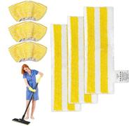 Juego de 6 paños de suelo, accesorios para limpiador de vapor Kärcher SC 2/3/4/5, 3 paños de suelo + 3 boquillas de mano, paños de microfibra para Kärcher, universal, color amarillo