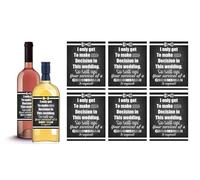 Juego de 6 pegatinas para botellas de vino o licores con texto en inglés «Will You Be My Groomsman» + 1 Bonus Man Proposal para botellas de vino, whisky, vodka, ron, botellas de cerveza