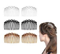Juego de 6 peines laterales franceses antiestáticos para el cabello,peines de inserción de 11 dientes,accesorios decorativos para mujeres,para novias,velos de boda y eventos especiales.