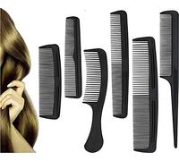 Juego de 6 peines profesionales para peinar el cabello, juego de peines para peluquería de color negro, antiestáticos, para cortar y peinar el cabello