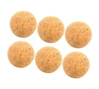 Juego de 6 pelotas de futbolín de corcho natural de madera maciza, repuesto para juegos en interiores, funcionamiento silencioso, varios tamaños incluidos (bola de corcho de 50 mm)